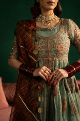 Maria Osama Khan - Sahar-e-Jashan - Green - ORGANZA & Grip SILK - 3 Piece